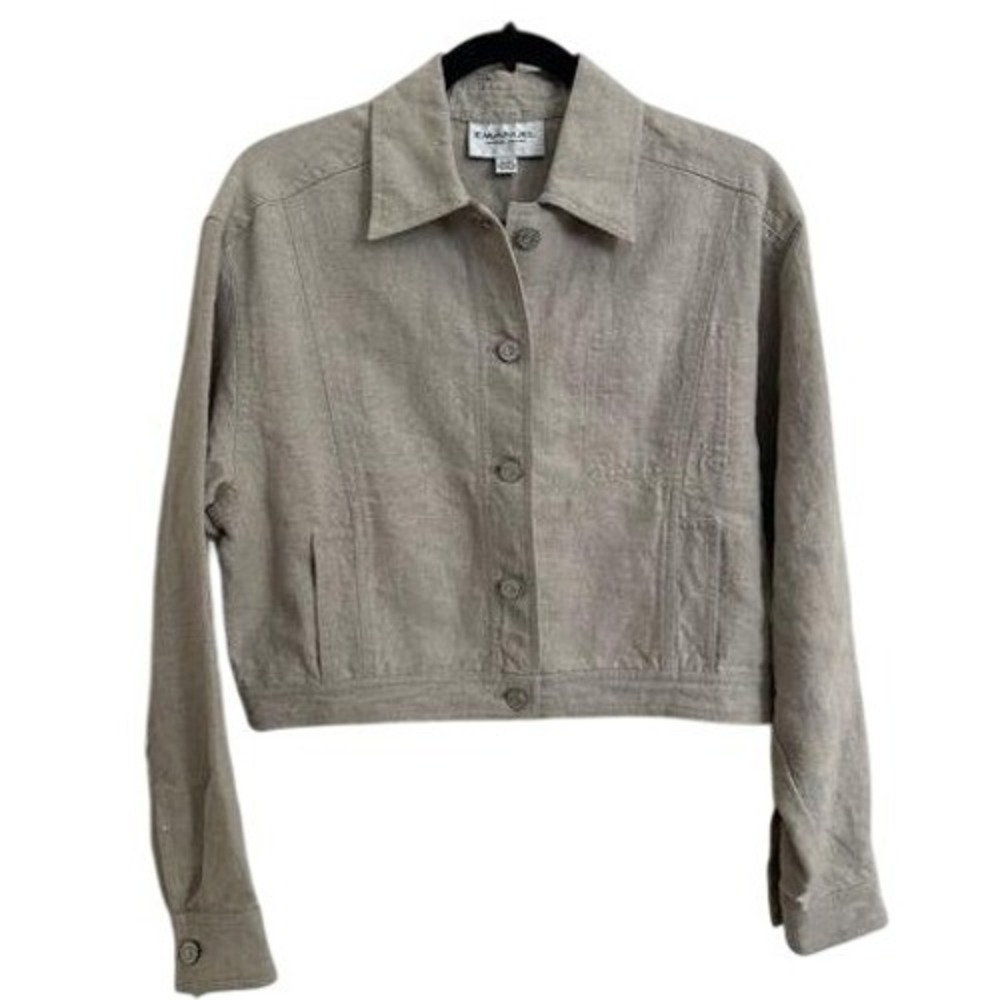 Vintage Emanuel Ungaro Linen Cropped Trucker Jacket‎ 6 Quiet Luxury